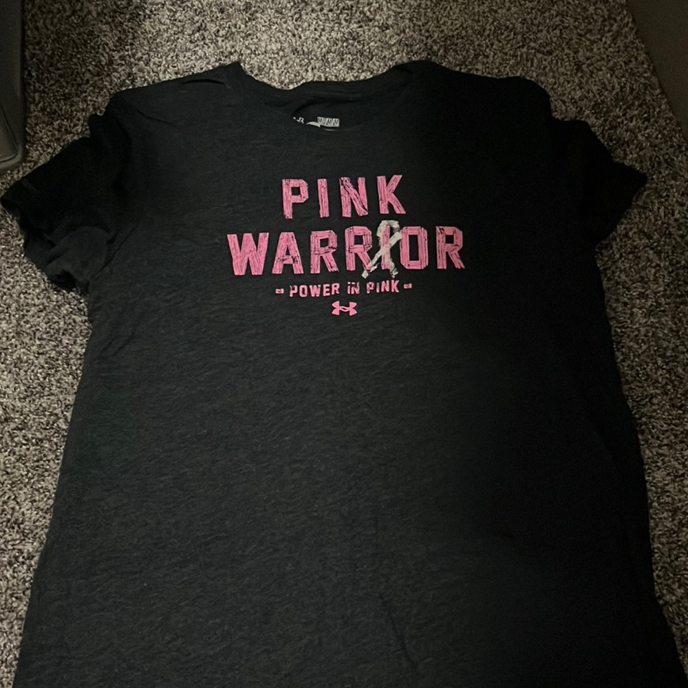 DARK GREY UNDER ARMOUR BREAST CANCER SHIRT